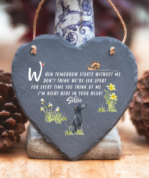 Flat Coated Retriever - Personalised When Tomorrow Starts - Slate Heart
